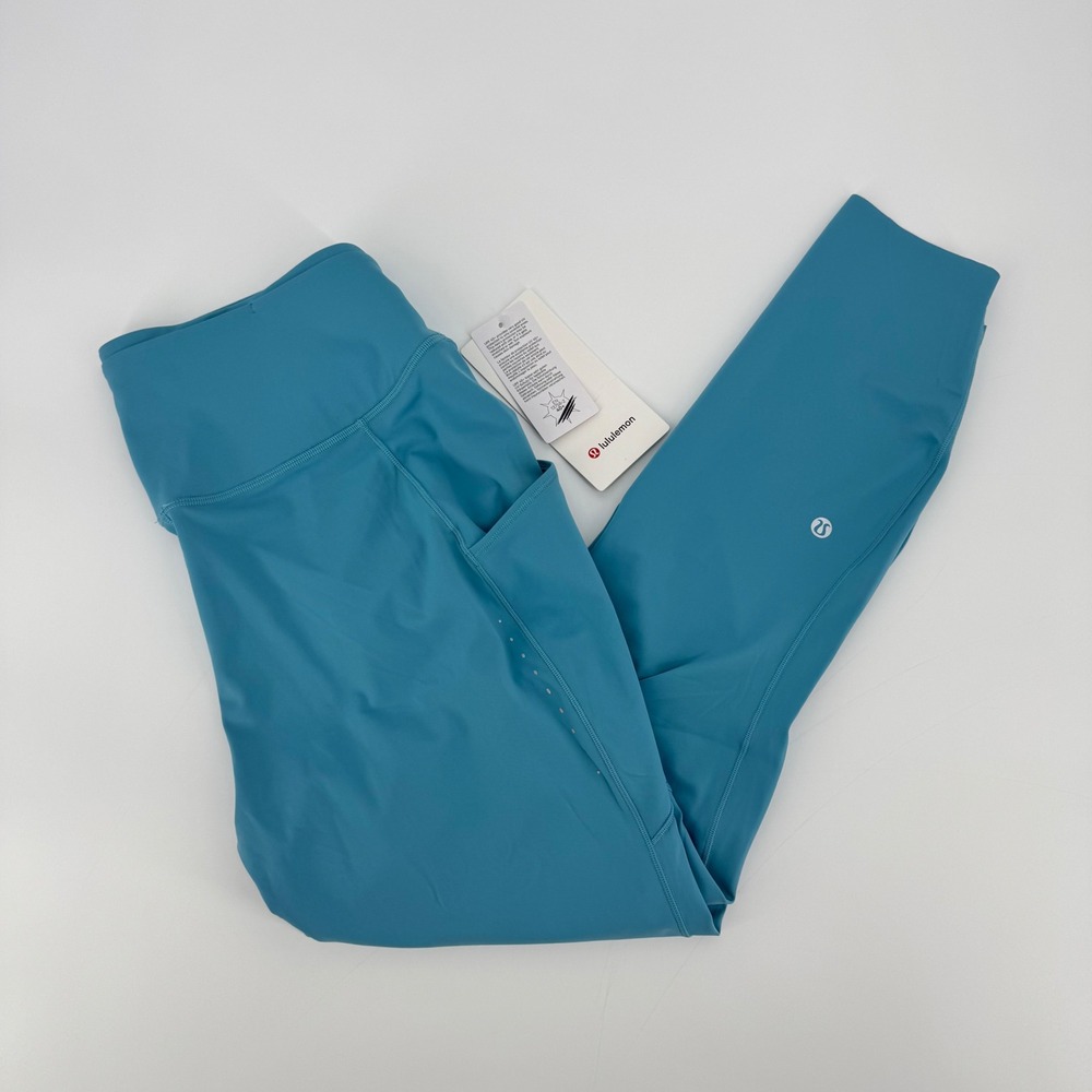 Lululemon Fast and Free High Rise Tight 25" With Pockets Wile Blue Sz‎ 14 Nulux